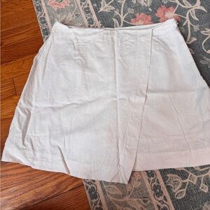 White Linen Wrap Skort
